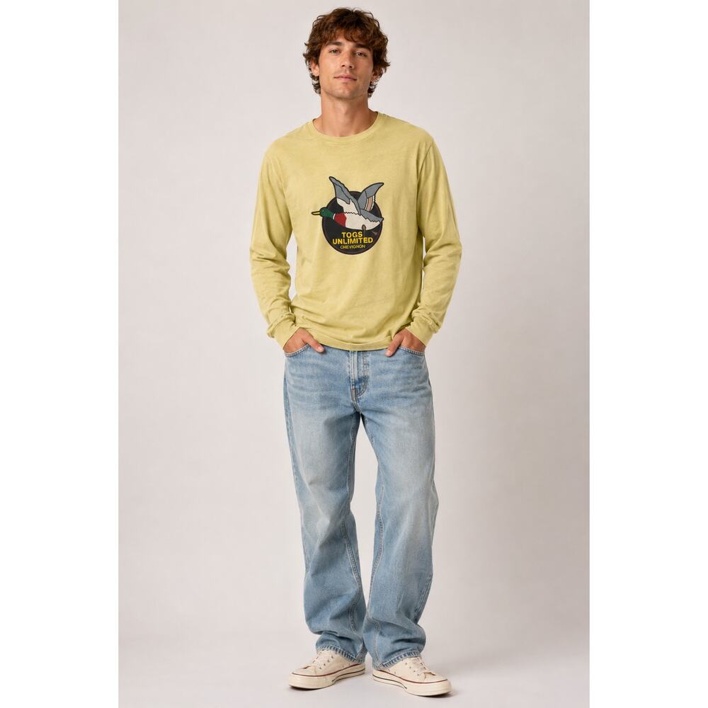 Chevignon Togs Unlimited Duck Long Sleeve Tee Shirt Mens Medium Large Chino New